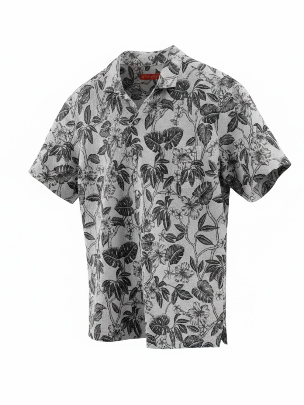 Tori Richard Gray Aloha Shirt Made From 100% Cotton Woven Button-Up Shirt